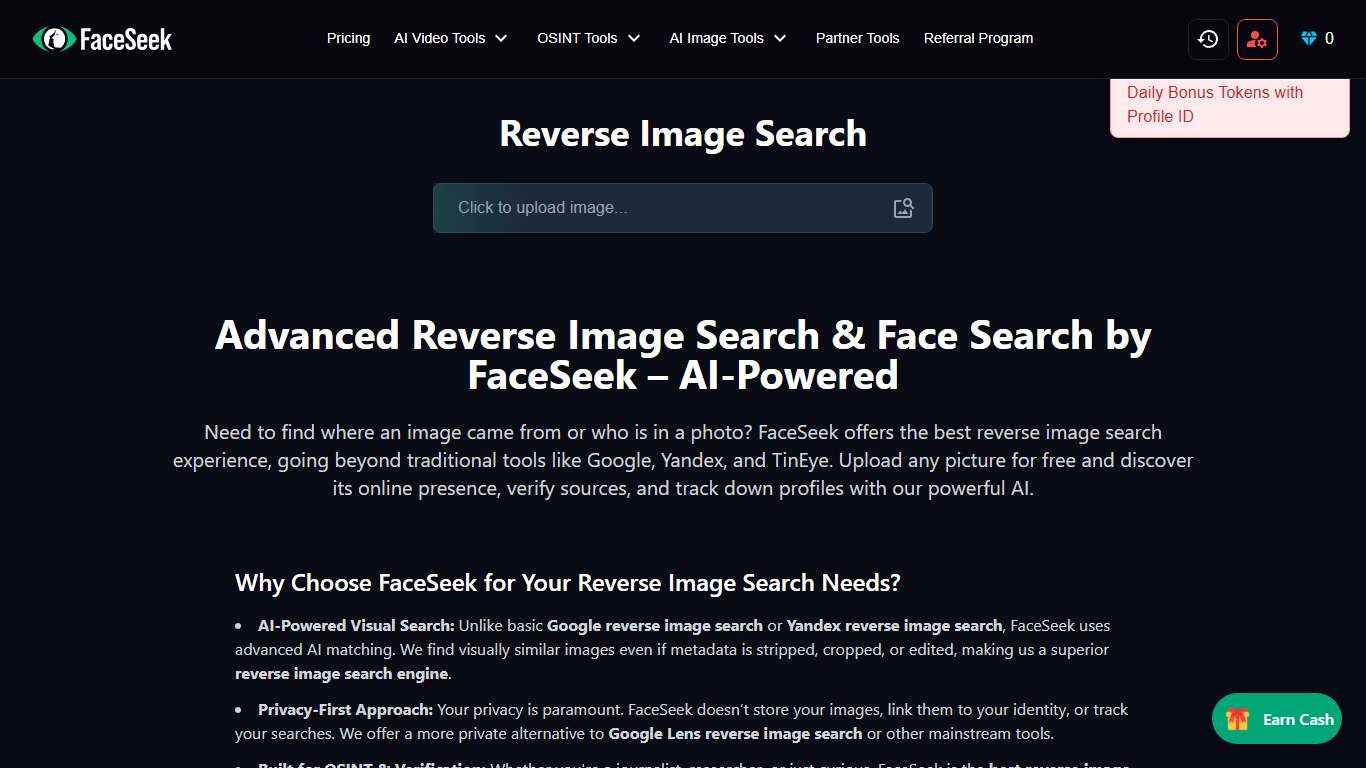 Reverse Image Search - FaceSeek